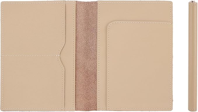 STAR VISTA Albatross Leather Travel Passport Holder, Minimalist Design, Calfskin Leather Case for Women and Men - Slim Passport Wallet, Bifold, RFID Blocking, Ivory