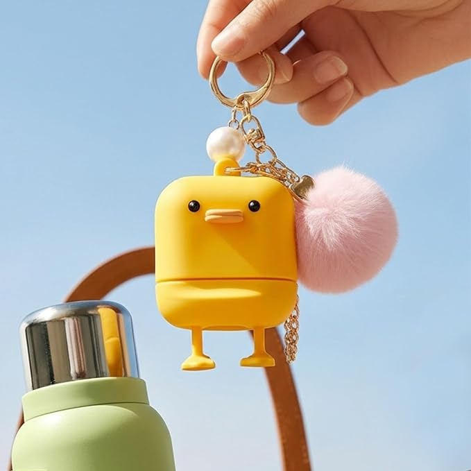 KAHI Airy Fit Sun Stick Duck Silicone Keychain Holder Bag Charm Case | Soft Silicone Holder, Scratch Protection, Portable Keyring, Cute Bag Charm, Travel-Ready, Easy SPF Access