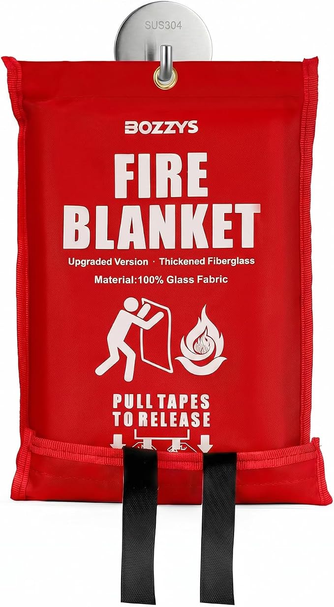 Fire Blanket | 60"x60" Fire Blankets Emergency for Home and Kitchen | Fiberglass Prepared Fire Suppression