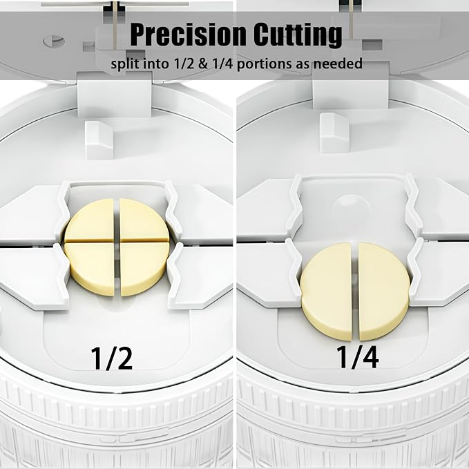 3-in-1 Pill Crusher Fine Powder - 1/4 1/2 Pill Cutter Splitter for Small and Tiny, Grinder for Elderly with Storage and Measuring Cup (White)