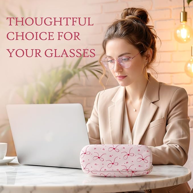 MoKo Hard Shell Eye Glasses Case, PU Leather Eyeglasses Cases with Cloth