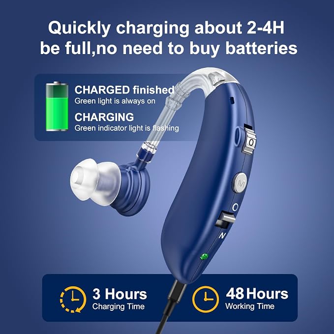 Rechargeable Hearing Aid for Seniors, LIGINN Hearing Amplifier Aids, Sound Amplifier Device with Noise Cancelling,Digital Ear for Hearing Loss Tinnitus,Invisible Ear with Volume Control