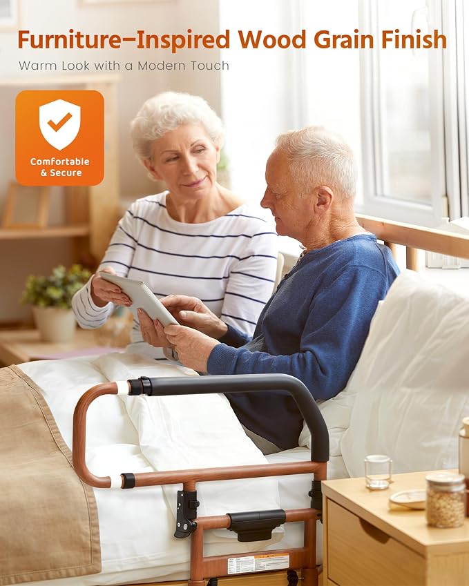 Sangohe Bed Rails for Elderly Adults Safety - Foldable Bed Rail for Senior & People Falling Out of Bed - Bed Rail for Elderly, Height Adjustable, Fits Thick Mattress, Hold up to 300 Lbs, KDB504M-01