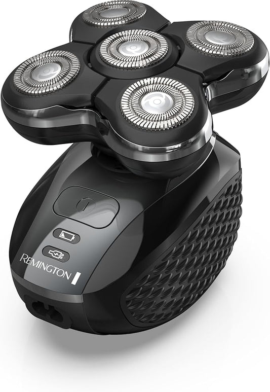 Remington Balder Pro XR7000 Head Shaver for Bald Men, Cordless Electric Razor, 5 Dual Track Rotary Blades, Waterproof Wet/Dry, Lithium Rechargeable, Hair Capture Chamber, Pop-Up Trimmer