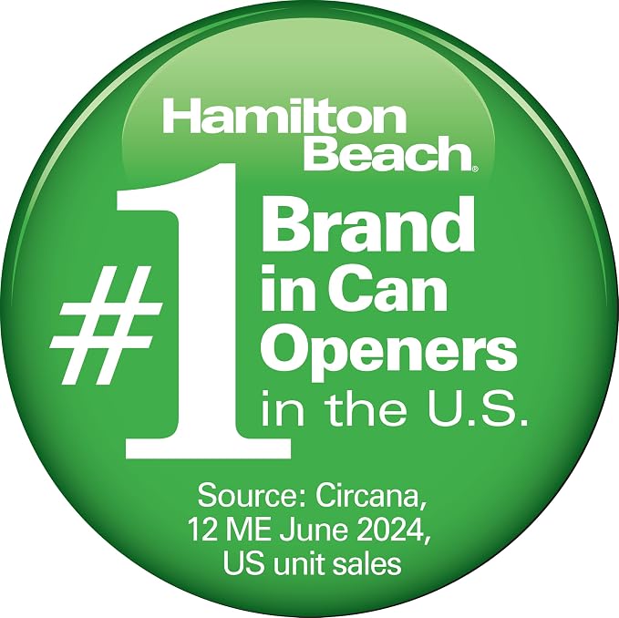 Hamilton Beach Classic Chrome Electric Can Opener with Automatic Shutoff | Patented SureCut Technology Easily Aligns Can | Knife Sharpener | Cord Storage | Extra Tall | Red | 76388J