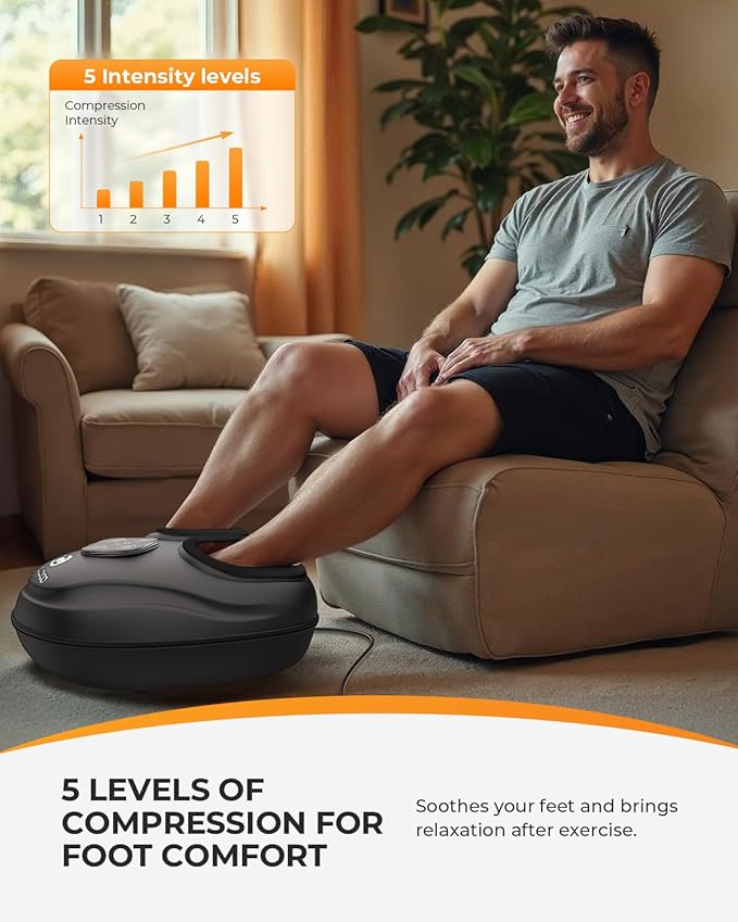 CooCoCo FSA Eligible Foot Massager with Heat, Upgraded Shiatsu Feet Massager for Plantar Fasciitis, Neuropathy, Foot Warmer for Women Men Mom, Feet Massage Machine with Kneading, Compression, Size 14