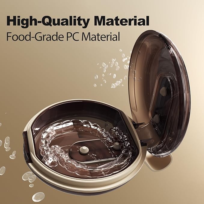 Retainer Case - mouth guard and Orthodontic Aligner Case, Adjustable air holes, Fashion, Multifunctional Portable Box - Latte White