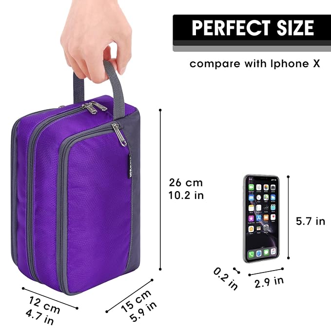 WANDF Travel Toiletry Bag for Men, Small Dopp Kit for Toiletries | Water-Resistant Fabric, Travel Bag for Toiletries, Compact Storage, Shaving Accessories, Weekend Trips