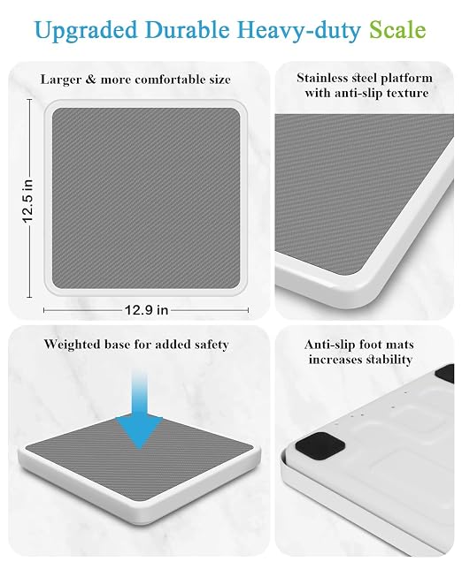 Medical Scale for Body Weight with Digital Display, 660 lb Limit, High Accuracy Medical Grade Floor Scale, Heavy Duty, kg/oz/lb Settings, AC Adapter & Battery Included, Portable Home & Physician Scale
