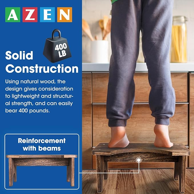 Wood Toilet Stool Squat Adult, Poop Stool for Bathroom Adults, Portable Toilet Potty Stools for Adults, 7 Inch Height