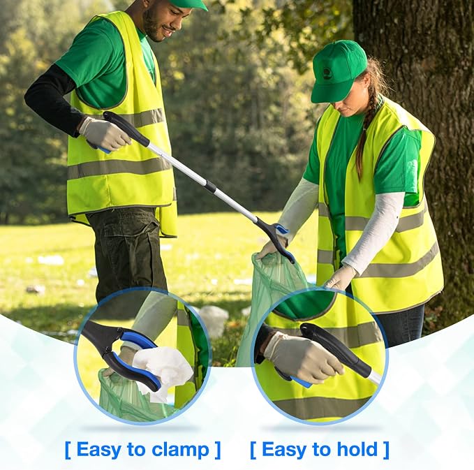 2-Pack Grabber Tool, 32" Long Reacher Grabber Pickup Tool with Magnetic Tip, Trash Picker for Elderly Grab It Reaching Tool, Garbage Picker Upper, Litter Pick Up Grab Tool
