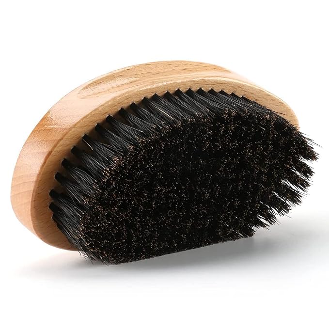 Hair Brush - Medium Hard 360 Wave Brush for Men - Beech Wood Handle, Boar Bristle, Wavy Hair, Hair Styling Brush for Black Hair, Beard Brushes (Yellow, 5x2.76x1.40 inches, 100g) | Beech Mix Nature Boar Bristle Brush For Black Men's Hair & Beard Brushes...