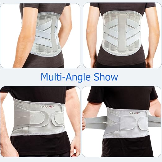 TESETON Back Brace for Lower Back Pain Men Women,Lumbar Support Belt with 3-Layer Adjustable Straps,Breathable Mesh for Herniated Disc,Sciatica,Scoliosis WT05-XXL