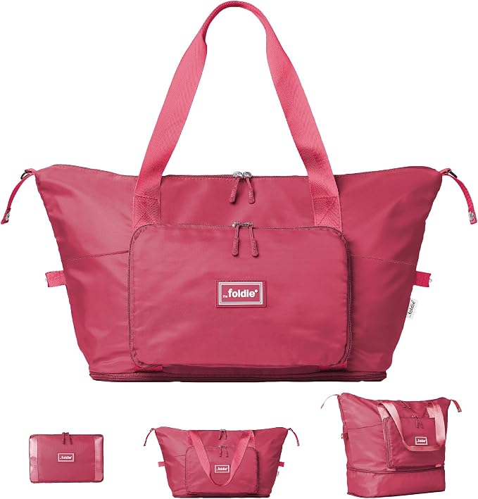 The Foldie Foldable Travel Bag for Women - 40L Weekender Bag with Multiple Pockets - Carry On Expendable Travel Bag