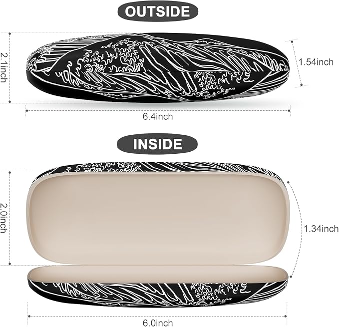 Eyeglasses Case, Portable Hard Shell Protective Case for Glasses, Eyeglass Holder Box for Women with Cleaning Cloth