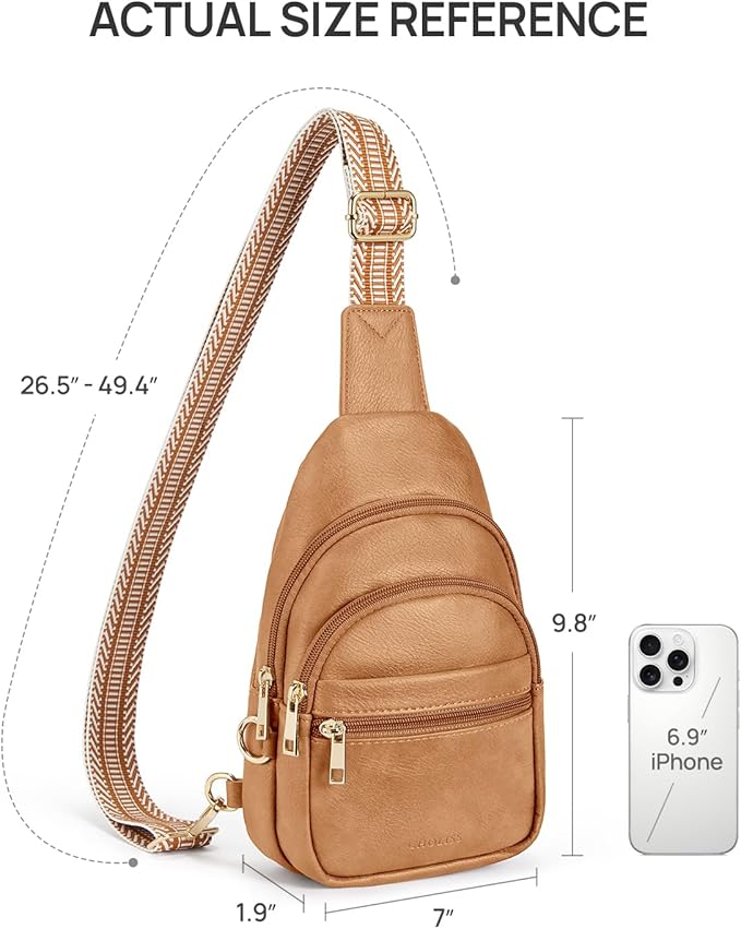 CHOLISS Anti Theft Small Sling Bag for Women and Men RFID Leather Crossbody Bags Fanny Pack Chest Bag Travel Purse Daypacks