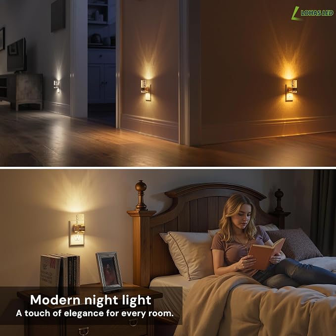 L LOHAS LED Motion Sensor Night Light, Bubble Night Lights Plug into Wall | 2 Pack 3CCT Color Temperature Change MINI Night-Light,Dimmable Nightlight with Dusk to Dawn Sensor for Rooms Bathroom Hallway