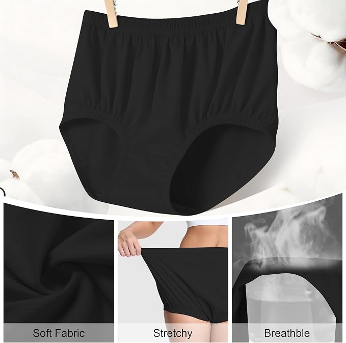 Womens Waterproof Incontinence Pants Leakproof Adult Diaper Covers Plastic Rubber Underwear Alternative(Black，S)