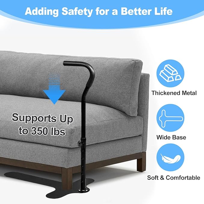 Stand Assist Aid for Elderly, Chair Couch Lift Devices for Seniors Adults, Standing Assistive Aids with Safety Handle & Cup Holder for Disabled, Handicap with Limited Mobility, Hold Up to 350LBS