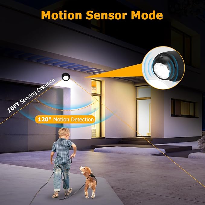 Motion Sensor Outdoor Lights - Outdoor Motion Sensor Light Battery Operated Wireless Spotlight Motion Detector Security Light Auto On Off for Porch Stair Hallway Garage Wall Shed (1 Pack)
