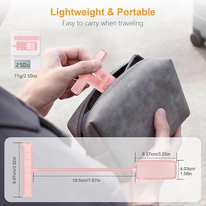 Gritin 19 LED Rechargeable Book Light for Reading in Bed with Memory Function- Eye Caring 3 Color Temperatures,Stepless Dimming Brightness,80 Hrs Runtime Clip on Light for Book Lovers-Pink