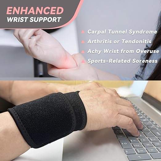 Carpal Tunnel Wrist Brace for Right Left Hand 2 Pairs, Wrist Support Wraps for Women Men, Adjustable Wrist Brace for Tendonitis, Arthritis, Weightlifting, Sports, Day Night Support, Nude&Black