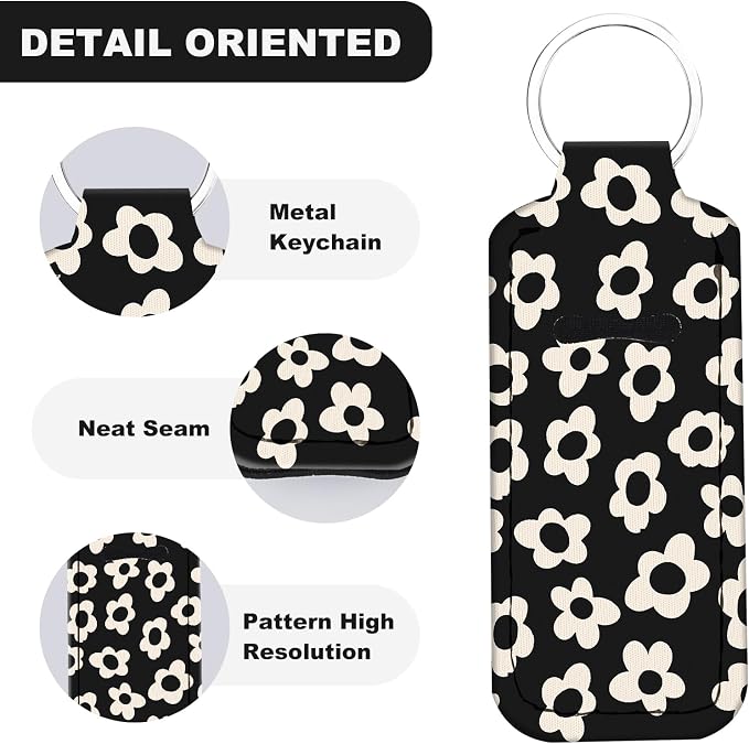 Cute Chapstick Holder Keychain,Lipstick Neoprene Clip-on Lip Balm Holder for Woman