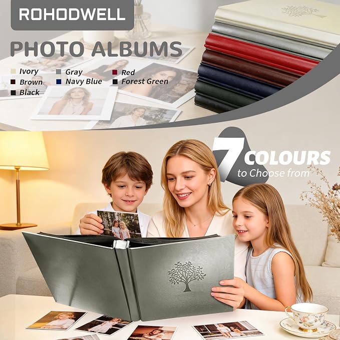 Photo Album 4x6 600 Pockets Photos, Large Capacity Leather Cover Photo Book | Slip-In Horizontal & Vertical Pockets Acid-Free Waterproof Picture Albums Great for Family Baby Wedding Holiday & Anniversary
