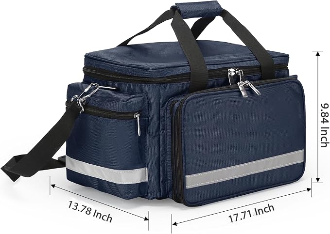 Medical Bag Empty First Aid Bag Home Health with Detachable Divider Medical Supplies Bag Emergency Responder Trauma Bag for Nursing Student,Therapist,Doctors
