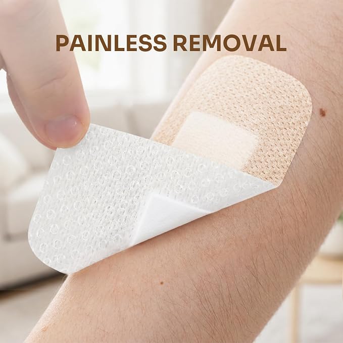 Conkote Silicone Bandages for Sensitive Skin 2"x4" Hypoallergenic Bandages | Breathable, Painless Removal,