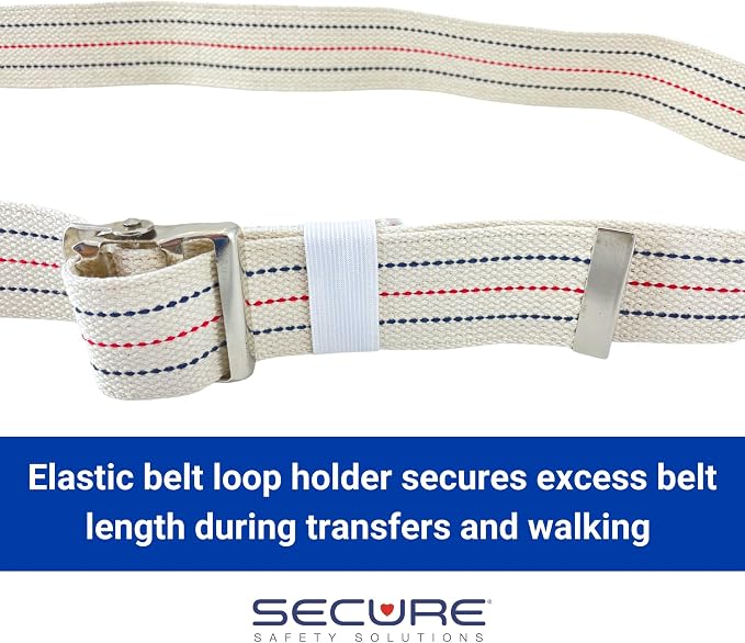 Secure Gait Belt for Seniors with Metal Buckle - Transfer and Walking Standing Aid Elderly, Physical Therapy, Nurses