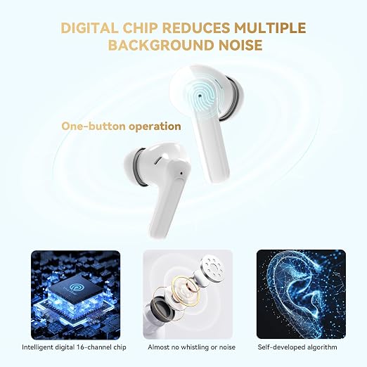 Touchscreen Rechargeable Hearing Aids for Seniors, Bluetooth Hearing Aids with APP Control, 38dB Sound Gain, 7-Level Volume Adjustment, In-Ear Design