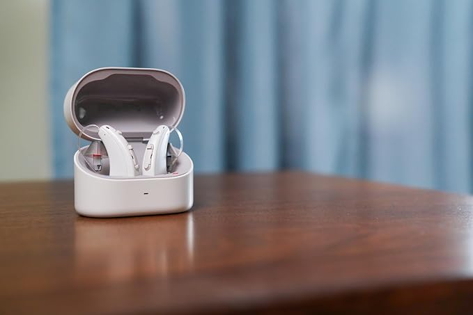 Omni OTC Hearing Aids for Seniors Adults - Ideal Background Noise Reduction, 18 HR Battery & Rechargeable Case, iOS & Android Bluetooth, App Control, Lifetime Service & Audiology Care