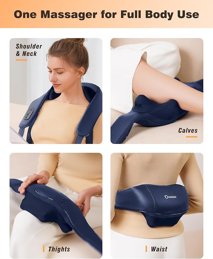 Neck and Shoulder Massager with Heat, Cordless Back and Neck Massager for Pain Relief, Upgraded Graphene Heating, 4D Shiatsu Deep Kneading for Shoulder, Back & Leg, Portable Gift for Dad, Mom & Friend