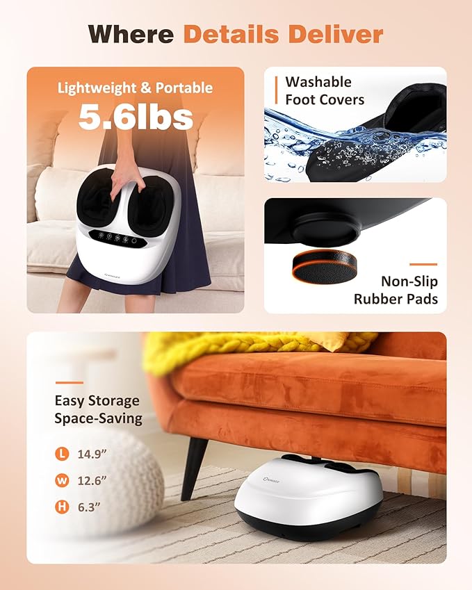 Shiatsu Foot Massager Machine with Heat & Remote, 2026 Upgraded Deep Kneading Feet Massager for Plantar Fasciitis & Neuropathy, 3 Heat Levels, Multi-Mode Massage, Auto-Off Timers, Gifts for Women Men