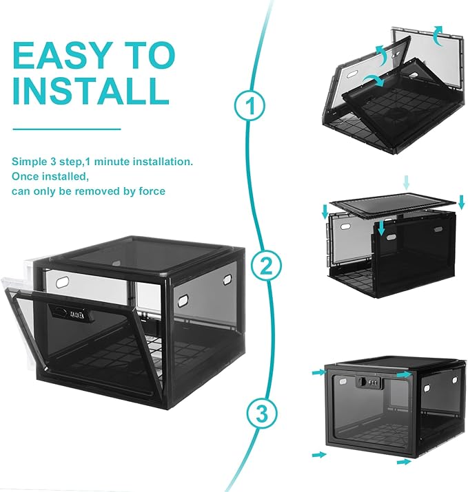 Lalifebuss Medicine Lock Box, 2 Pack Medication Lockable Container for Refrigerator Food Safe Locking Box Tablet Phone Locked Box for Kitchen Home School and Office Safety