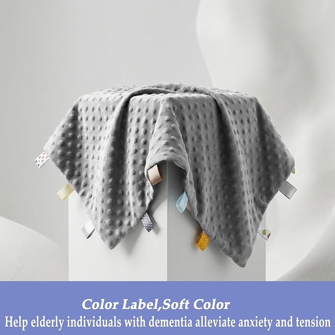 Fidget Blanket for Adults with Dementia, Sensory Mat for Alzheimers Patients, Dementia Activites for Senior (Gray)