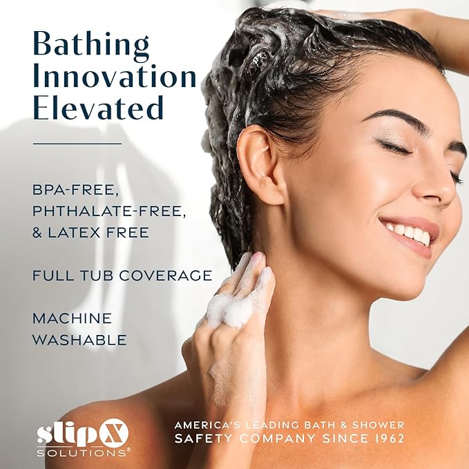 SlipX Solutions Power Grip Bathtub Safety Mat | Precision Grip Technology for Longer, Stronger, & Softer Wet Surface Protection | Clear Bronze 39"x16"