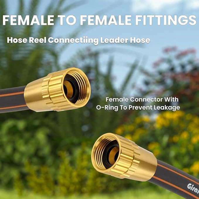 Giraffe Tools Leader Hose 6ft x 5/8", Short Water Hose Heavy Duty, Lightweight, Flexible Hybrid Hose, Female to Female Fittings
