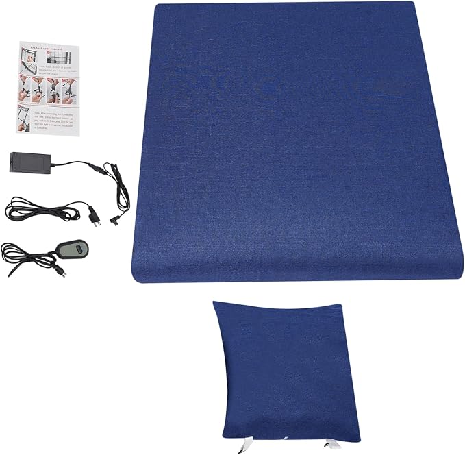 Electric Lifting Backrest for Bed, Adjustable Power Lifting Backrest for Elderly Patient Injured, Assist Elderly to Get Out of Bed Easily, Sit-up Back Rest Chair for Neck Lumbar Back Support (Blue)