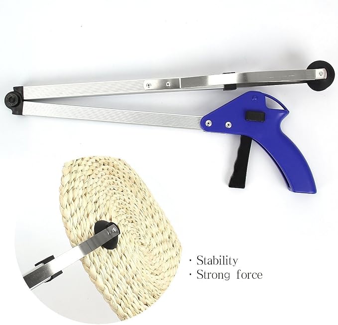 Reacher Grabber 32" Extra Long Folding Reaching Claw Heavy Duty Mobility Aid Arm Extender Gripper Tools for Trash Pick Up Litter Picker Garden Nabber Elderly Arthritis Reach Assist Tool