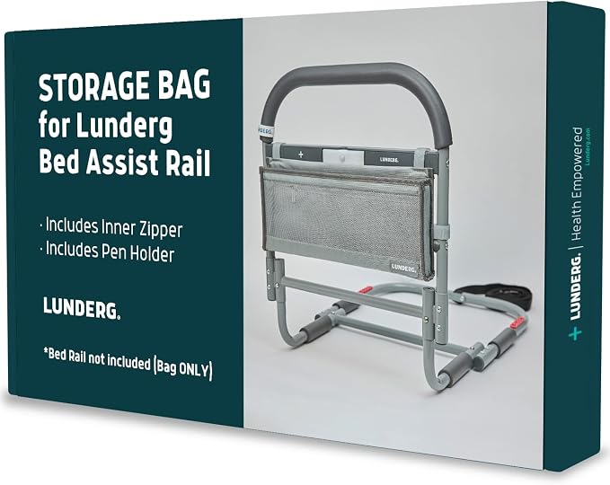Lunderg Storage Bag for Large Bed Assist Rail - Replacement or Extra Bag | Lightweight & Perfect to Store Your Glasses, Remote, or Magazines