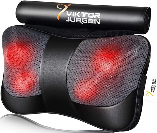 VIKTOR JURGEN Christmas Back Massager Gifts, Shiatsu Kneading Massager for Neck and Shoulder, Massage Pillow with Heat Relaxation Gifts for Women/Men/Dad/Mom/Fathers Day/Mothers Day