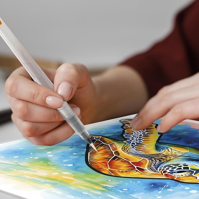 QUOKKA Water Painting Dementia Activities for Seniors – Alzheimer’s Products for Elderly – Reusable Water Doodle Set Tropics Memories – Activity Kits for Dementia Patients – Crafts for Seniors