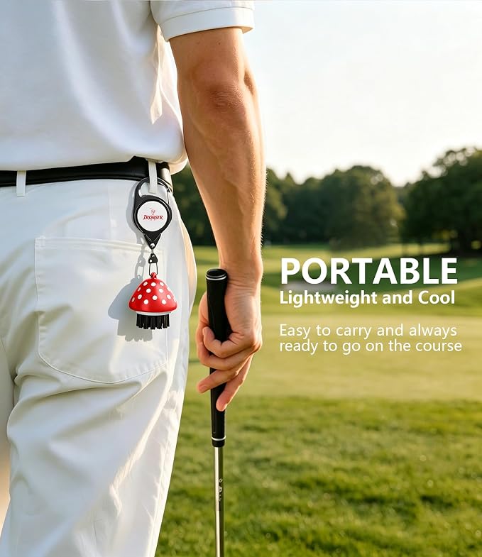Mini Golf Club Brush Cleaner with Retractable Clip, Cool Golf Accessories for Men/Women Golf Stuff Golf Gadgets Unique Golf Golf Gifts for Men