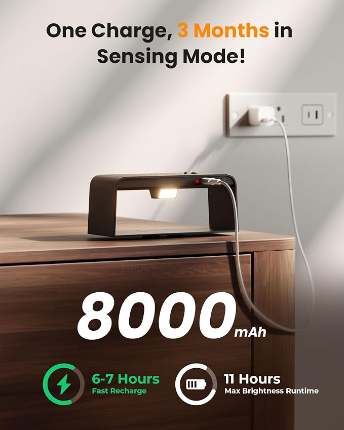 PopoIron Motion Sensor Wall Sconce Indoor with Remote Control 3 Colors Wireless Wall Light LED Wall Sconces Rechargeable 8000mAh Battery Operateded Wall Lamps Brightness Adjustable for Bedroom