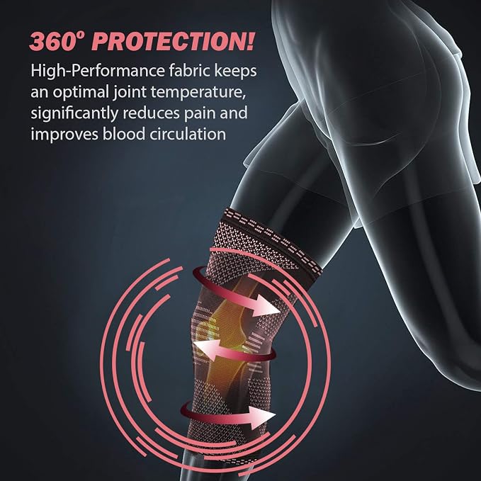 POWERLIX Leg Sleeve - Best Knee Brace for Leg Pain for Men & Women Knee Support for Running, Basketball, Weightlifting, Gym, Workout, Sports “Please Check Sizing Chart