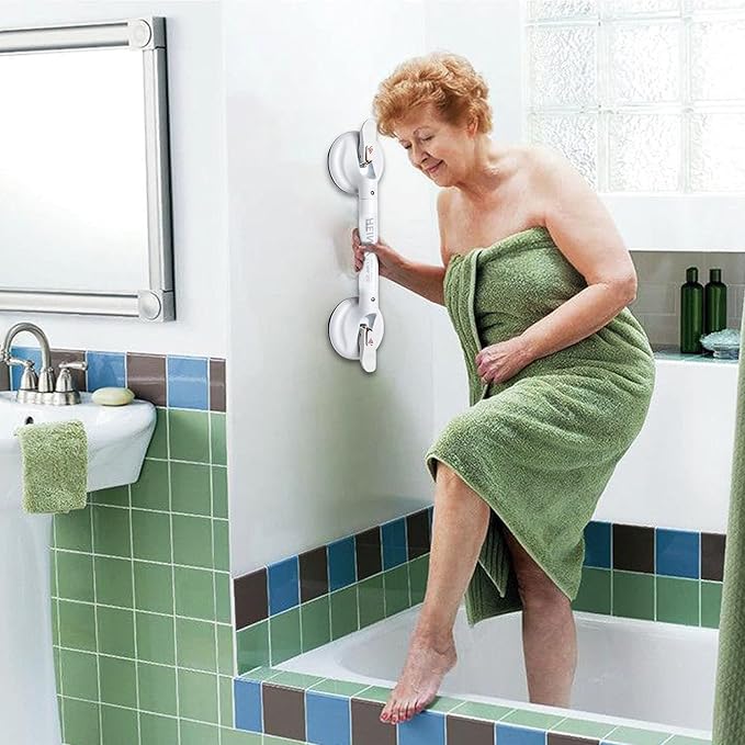 21inch Upgrade Suction Shower Grab Bar, Portable Shower Handle Bar Suction Grip Bar Bathtub Handle with Strong Hold Suction Cup Fitting and Rapid Release for Bathroom(Max Capacity :300lb