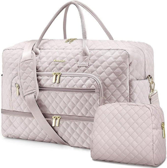 Travel Duffel Bags for Women with Shoe Compartment, Weekender Overnight Bag with Wet Pocket & Toiletry Bag, Carry On Personal Item Bag, Travel Tote Gym Bag, Hospital Bags for Labor and Delivery