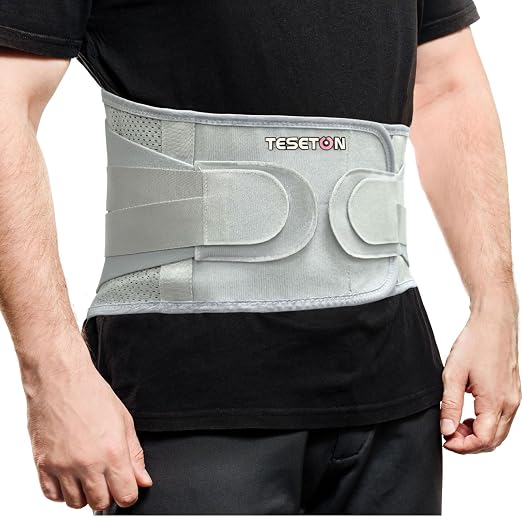 TESETON Back Brace for Lower Back Pain Men Women,Lumbar Support Belt with 3-Layer Adjustable Straps,Breathable Mesh for Herniated Disc,Sciatica,Scoliosis WT05-XL